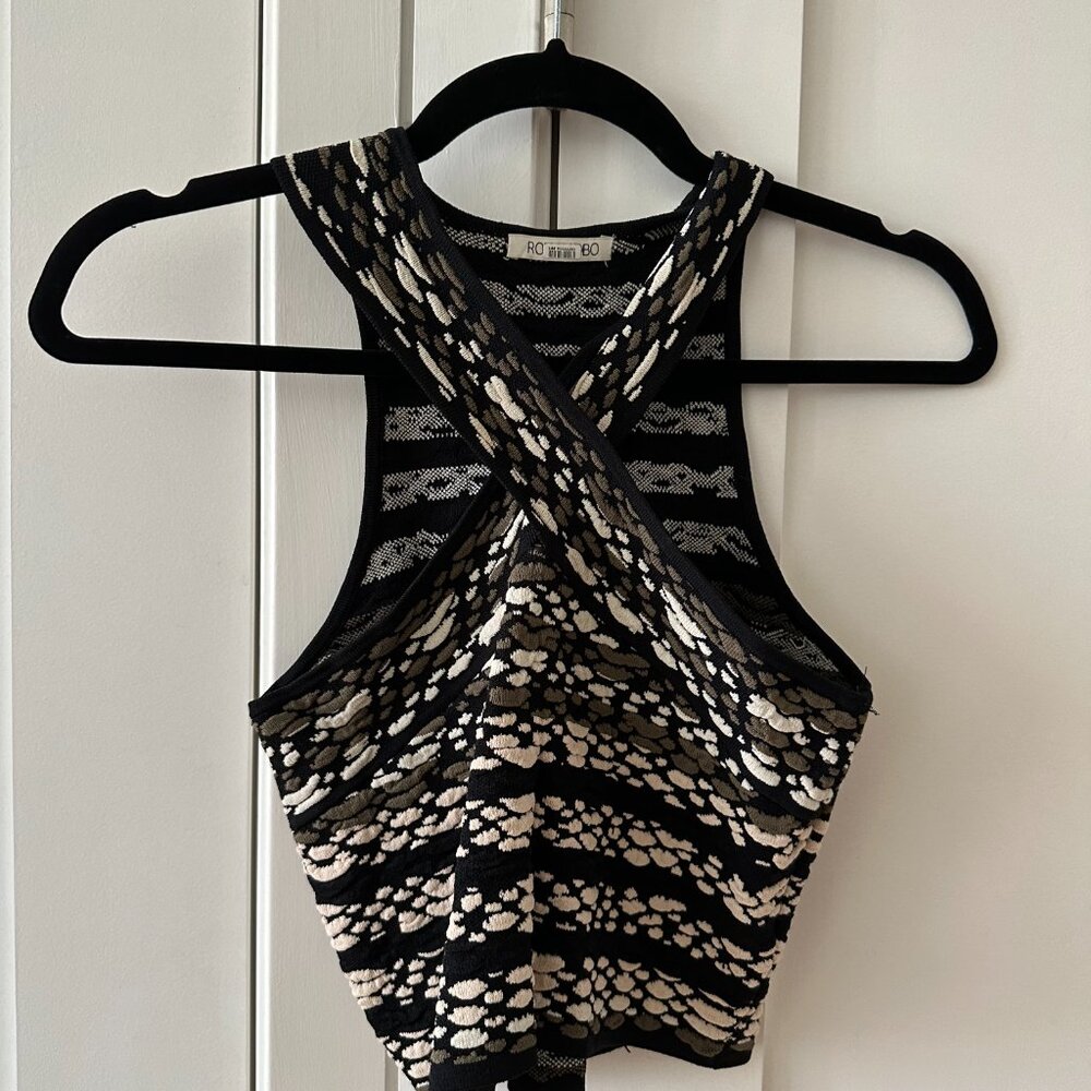 Torn by Ronny Kobo Crisscross Crop Top